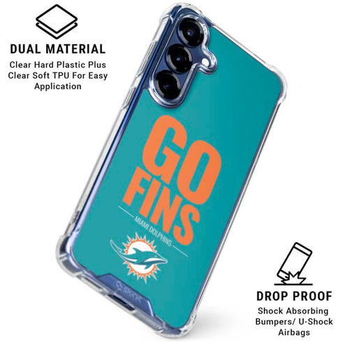 NFL Miami Dolphins Team Motto Galaxy S25 Clear Case